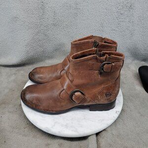 Born Shoes Womens Size 8 M/W Brown Leather Raisa Buckle Strap Boots